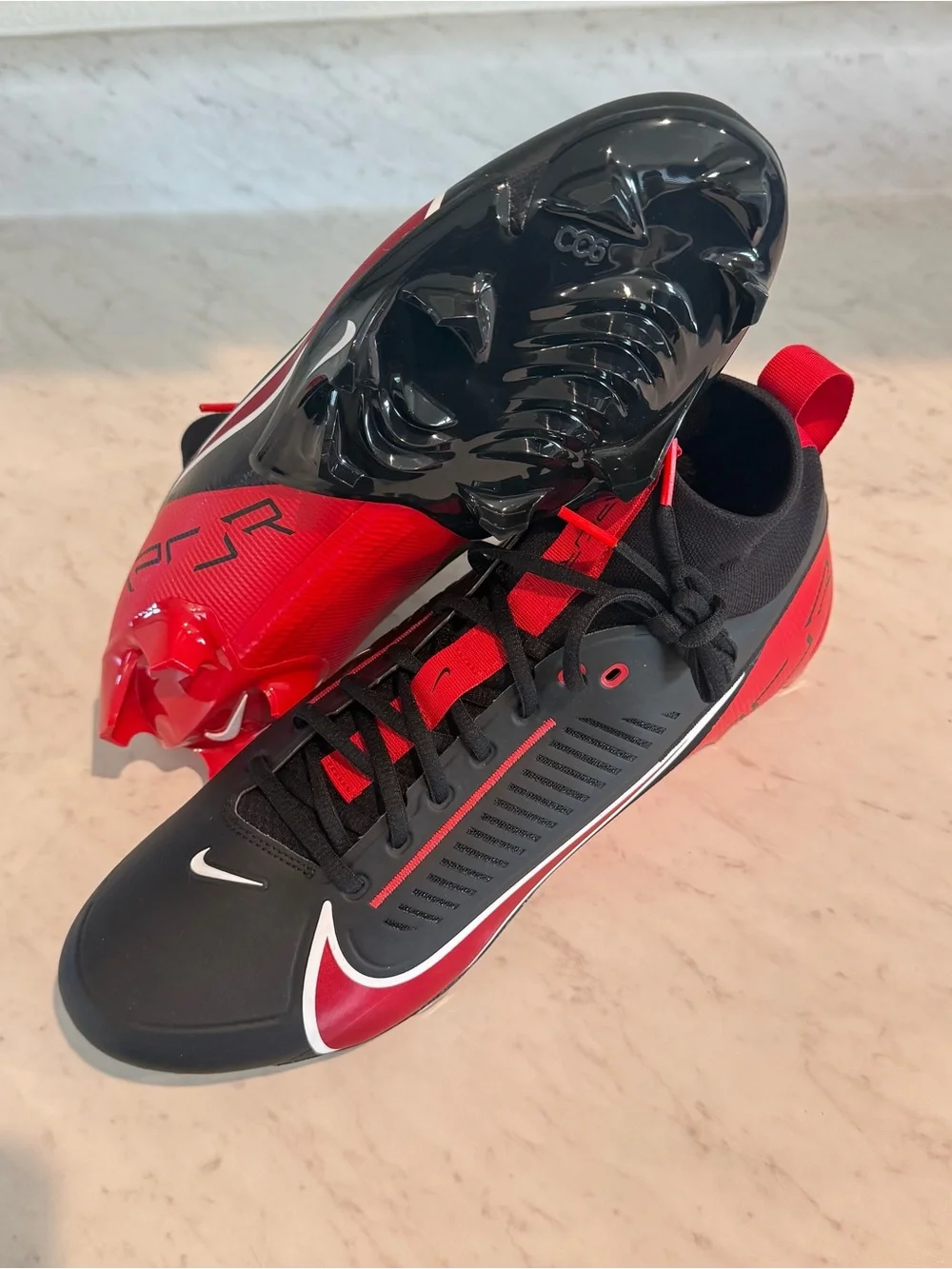 Nike Vapor Edge Pro 360 2 TB Black Red  Football Cleats Men Sz 13  FN7759-006